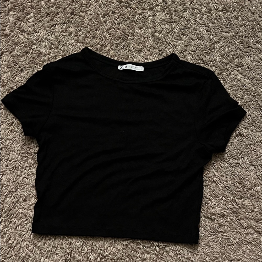 Zara black crop top